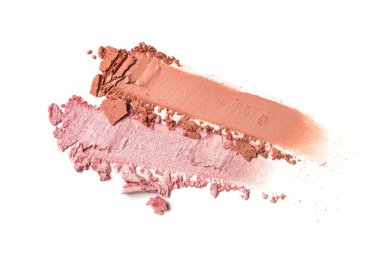 Smears of pink and brown eyeshadow
