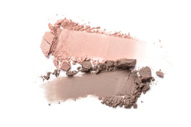 Smears of nude beige and brown eyeshadow