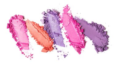 Smear of bright colored eyeshadow