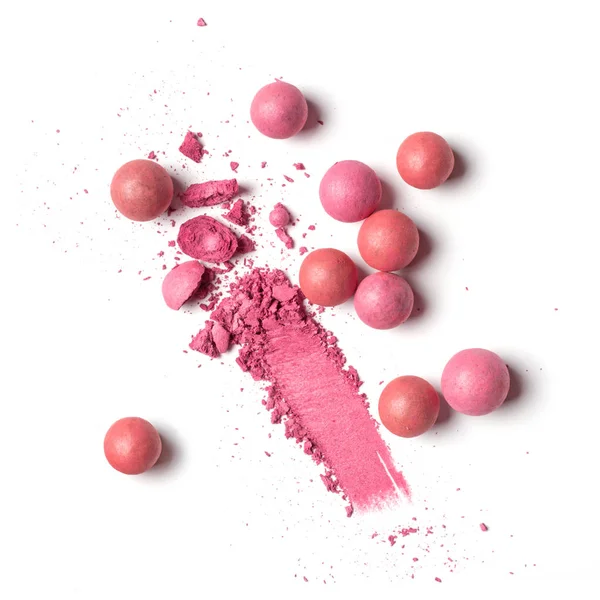 Smear of pink ball blusher — Stok fotoğraf