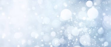 Çözünmüş kar veya soyut bokeh arkaplan üzerindeki ışık pankartı