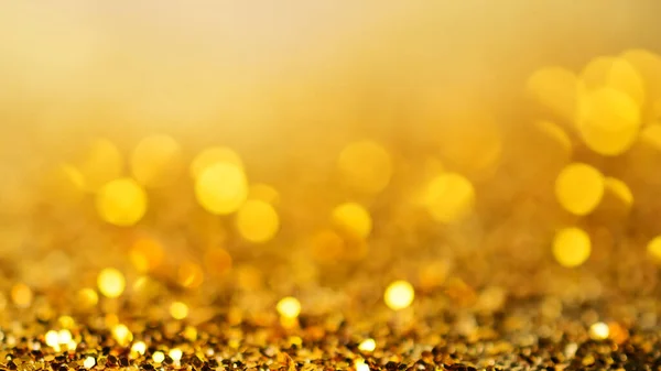 Defocused Gold Glitter Lights Abstract Bokeh Background — Stock Photo, Image