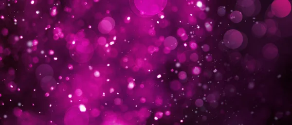 Banner of defocused purple circles on magic abstract bokeh background