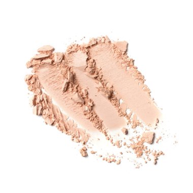 Düz fırça darbeleri. Kırık çıplak göz farı vakfı beyaz arka grupta izole edilmiş kozmetik güzellik ürünü örneği olarak