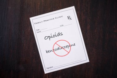 Opioid Prescription - no benzodiazepines clipart