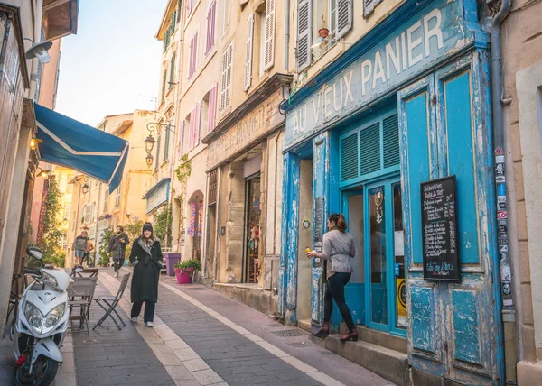 Rue du Panier or The Panier street old Town area of Marseille wi