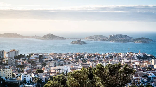 Scenic view of Iles du Frioul or Frioul islands archipelago and — Stok fotoğraf