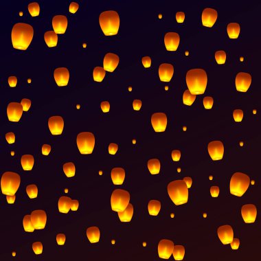 Dilek fenerleri gökyüzüne karşı