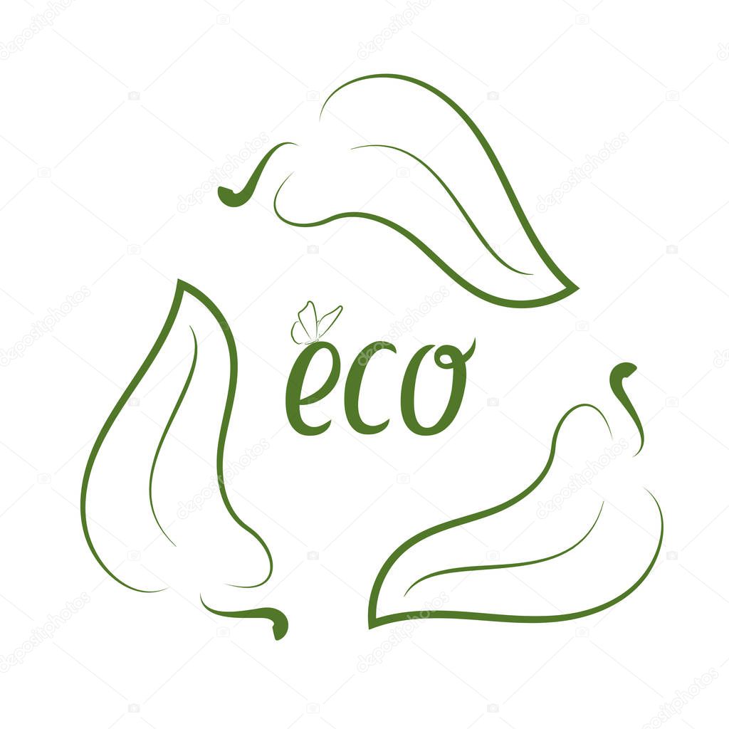  Ecology concept with Green leaves. 