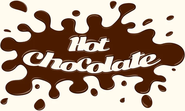 Chocolat chaud fondu avec texte — Image vectorielle