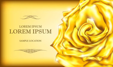 Metni Vintage golden Rose'un kartındaki veya davet. 