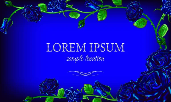 Metni kartı veya davetiye ile Mavi gül buketi. 