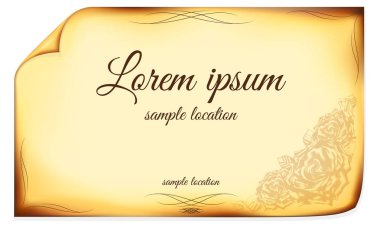 Örnek metin ile eski kağıt