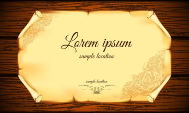 Bir kara tahta arka plan üzerinde eski kağıt