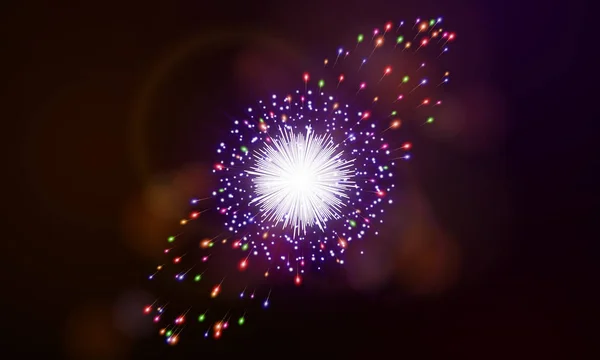 お祭りの夜の花火。ベクトル. — ストックベクタ