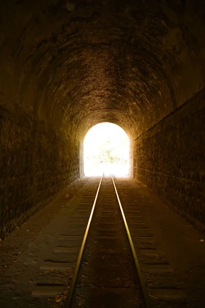 Light at the end of railroad tunnel