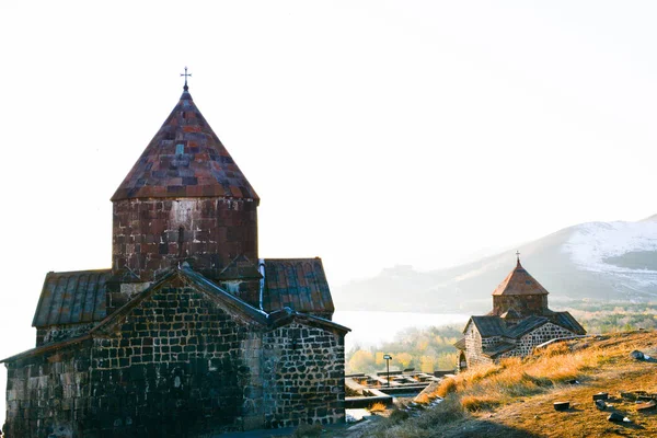 Монастырь Севанаванк Расположен Северо Западном Берегу Озера Севан Восточной Армянской — стоковое фото