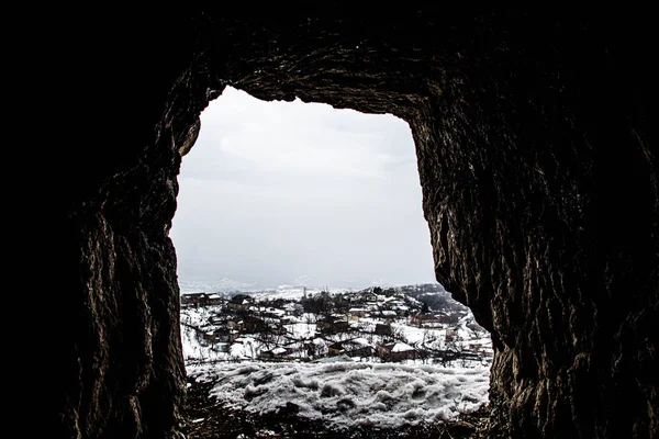 Prachtig Uitzicht Vanuit Grot — Stockfoto