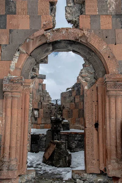 Parede Arruinada Antigo Templo — Fotografia de Stock