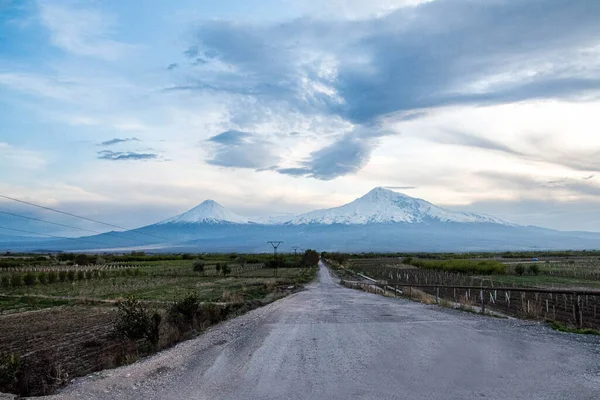 Beautiful and unique Mount Ararat. View from Armenia