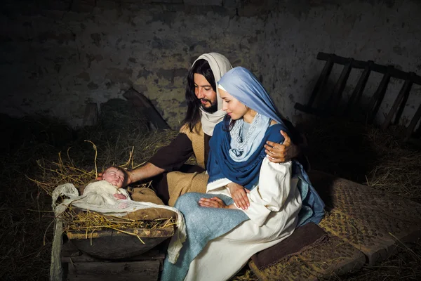 Live nativity scene — Stock Photo, Image