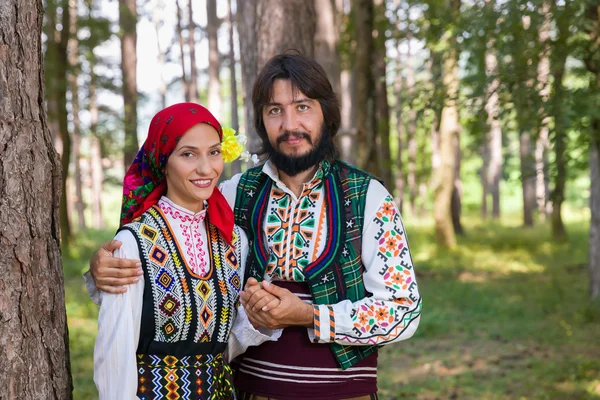 Colorful Bulgarian costumes — Stock Photo, Image