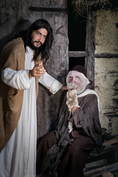 Jesus curando o leproso — Fotografia de Stock