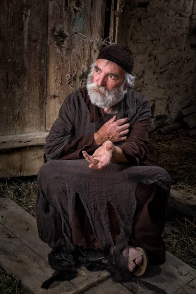 Beggar in biblical scene — Stock Photo, Image