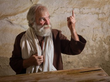 Bearded Prophet in biblical scene clipart