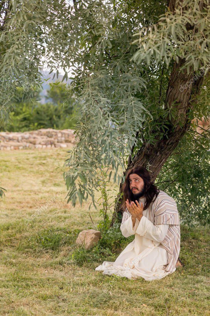 Jesus betet im Garten Getsemani — Stockfoto © Klanneke