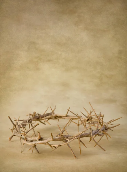 Crown of thorns on grunge wallpaper — Stock Photo, Image