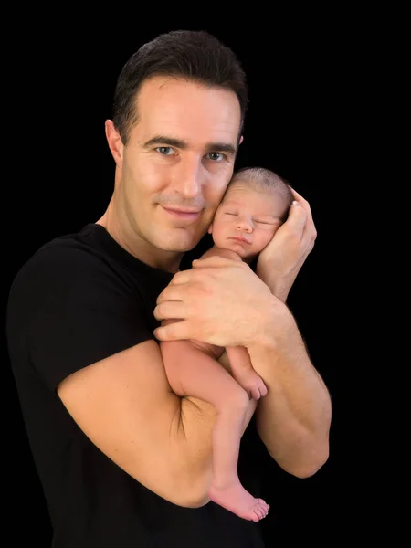 Baby- en vader verlijmen — Stockfoto
