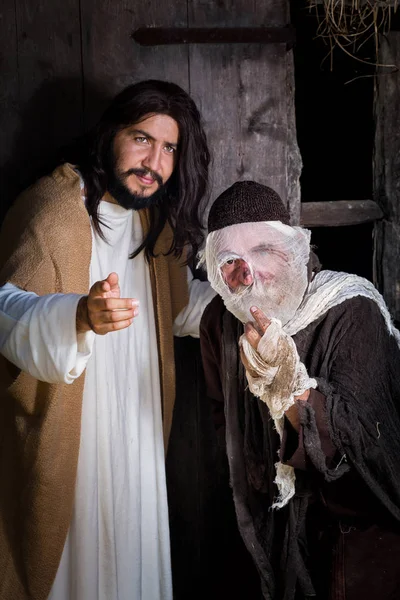 Gesù guarisce il lebbroso — Foto Stock