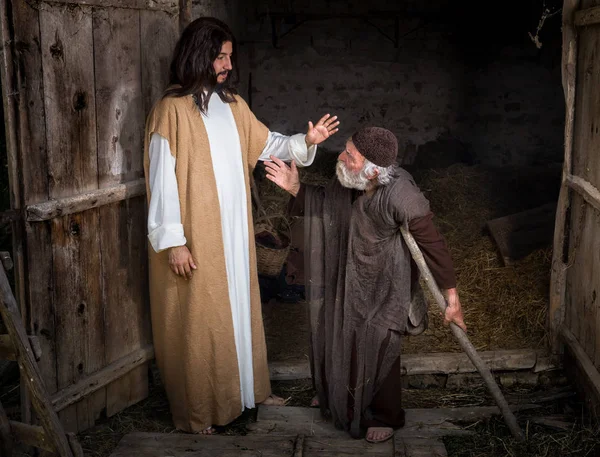 Jesus curando o homem coxo ou aleijado — Fotografia de Stock