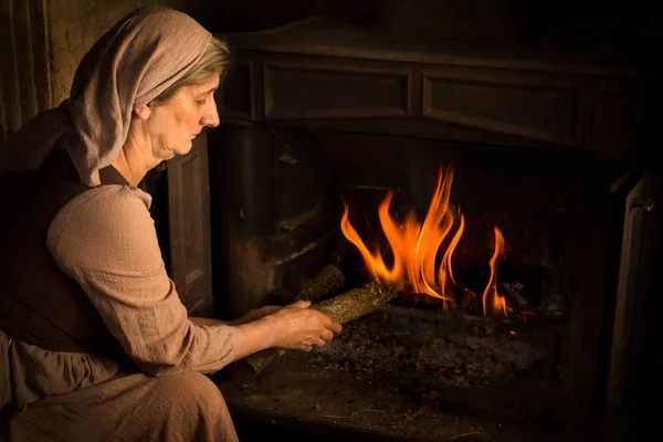 Retrato renacentista en la chimenea —  Fotos de Stock