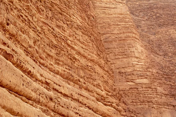 Primer Plano Detalle Geología Estructura Montaña Khazali Wadi Rum Viajes — Foto de Stock