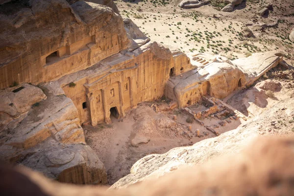 Petra Jordan Daki Rönesans Mezarı Bakın Kurban Yolu Nun Yüksek — Stok fotoğraf