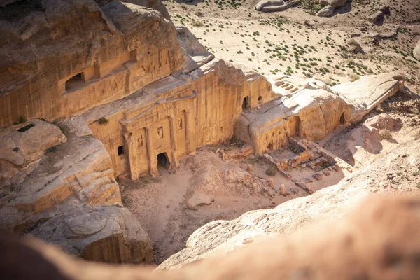 Zicht Het Renaissance Graf Petra Jordanië Hoge Plaats Van Offer — Stockfoto