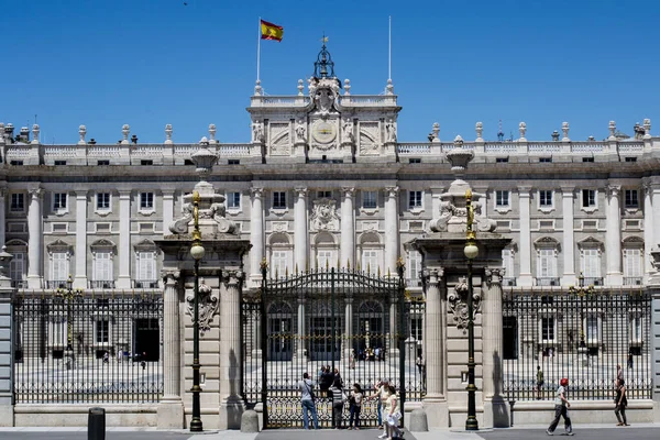 Madrid España Mayo 2020 Vista Fachada Del Palacio Real Madrid —  Fotos de Stock