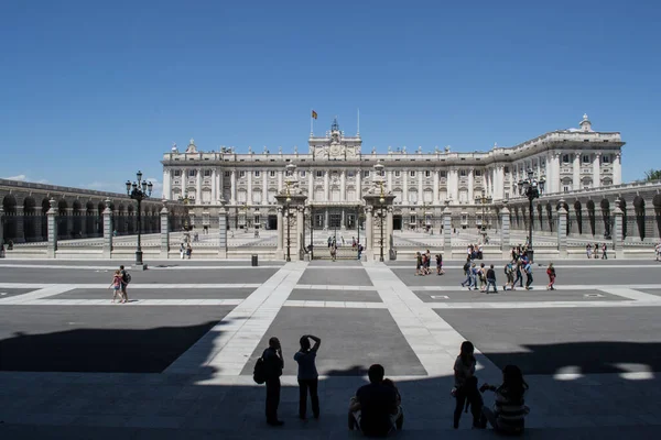 Madrid España Mayo 2020 Vista Fachada Del Palacio Real Madrid —  Fotos de Stock