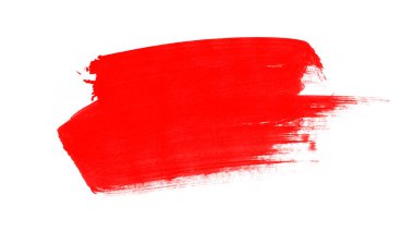 Beyaz arkaplanda kırmızı boya fırçası izole edildi