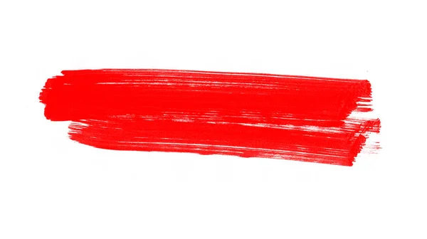 Pincel Vermelho Para Pintura Isolada Sobre Fundo Branco — Fotografia de Stock