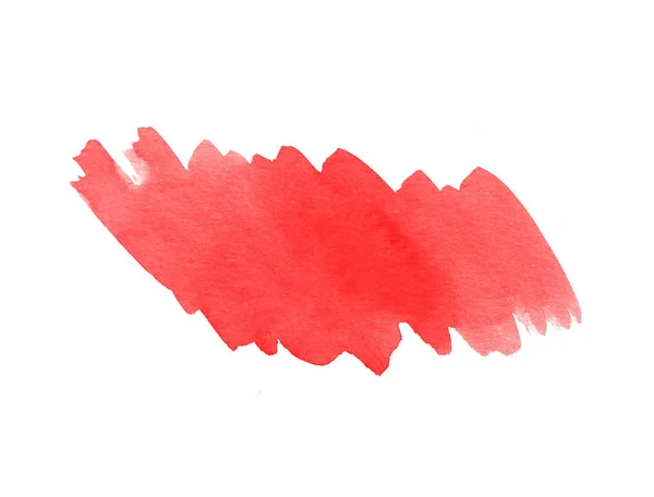 Red Paint Smears Isolated White Background Red Brush Painting — Stock Photo, Image