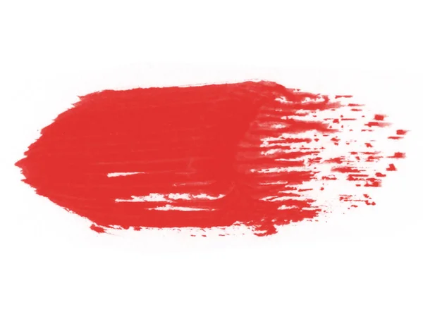 Esfregaço Aquarela Vermelho Isolado Branco Tinta Vermelha Fundo — Fotografia de Stock