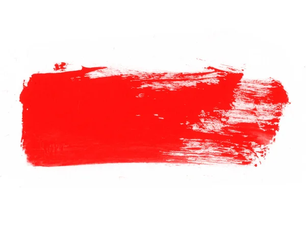 美しい赤い水彩ストロークブラシ 白を基調とした赤水彩 — ストック写真
