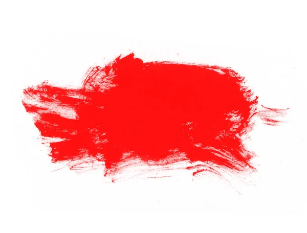Κόκκινες Βούρτσες Αφηρημένη Κόκκινη Βούρτσα Χρώματος Απομονωμένη Λευκό — Φωτογραφία Αρχείου