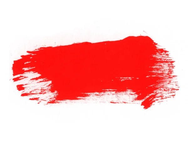 Όμορφο Κόκκινο Εγκεφαλικό Επεισόδιο Απομονώνονται Λευκό Φόντο Αφηρημένη Κόκκινη Βούρτσα — Φωτογραφία Αρχείου