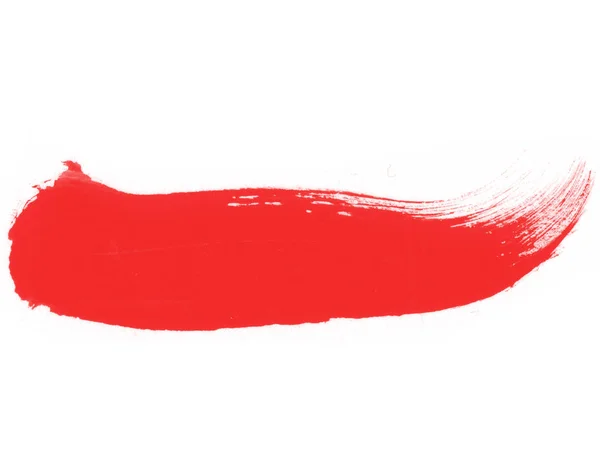 Linha Aquarela Vermelha Isolada Branco — Fotografia de Stock
