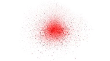 Beyaz arkaplanda kırmızı sprey fırça izole edildi