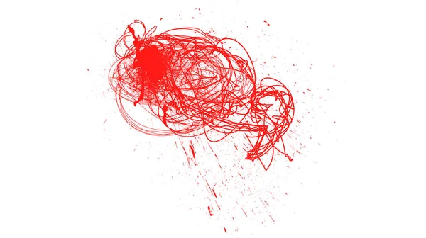 Vacker Röd Pensel Röd Borste Isolerad Vit Bakgrund — Stockfoto